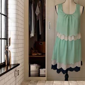 Final Sale Ryu New Green/ Tan Sleeveless Summer Dress